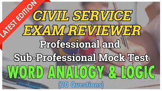 WORD ANALOGY amp LOGIC MOCK TEST  CIVIL SERVICE EXAM REVIEWER 2025 Professional amp SubProfessional [upl. by Tann]