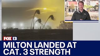 Live report Milton makes landfall as cat 3 hurricane in FL [upl. by Aliahs]