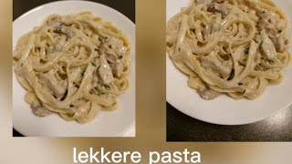 Alfredo pasta met kip en champignon met heerlijke saus😋👌 [upl. by Eimma]