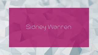 Sidney Warren  appearance [upl. by Annaeed]