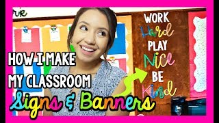 How I Make My Classroom Signs amp Bulletin Board Letters  Classroom DIY [upl. by Afinom]