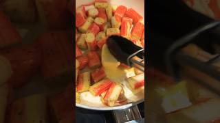 Crab pasta food crab imitationcrab shorts pasta recipe [upl. by Enra]