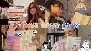 reading vlog  reading queer books for a week 📚🏳️‍🌈✨ [upl. by Nohsad839]