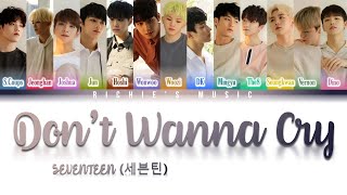 SEVENTEEN 세븐틴  Don’t Wanna Cry 울고 싶지 않아 Color Coded Lyrics HanRomEng [upl. by Sirotek]