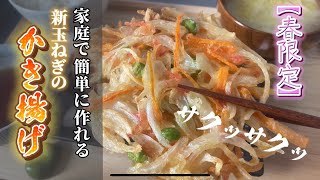 【春限定】家庭で簡単に作れる［新玉ねぎのかき揚げ］のご紹介 〜簡単おつゆの作り方も〜 [upl. by Thibault925]