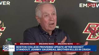 WATCH LIVE Boston College providing update after hockey standout Johnny Gaudreau killed in crash [upl. by Oznola]