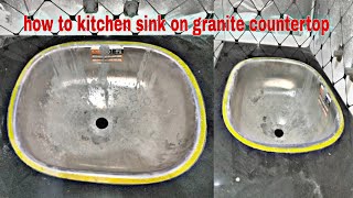 how to kitchen sink on granite countertop  kitchen granite sink cutting 2024 [upl. by Bixby682]