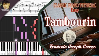 Tambourin Francois Joseph Gossec  Classic Piano Tutorial Easy [upl. by Paige]