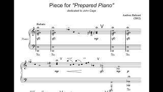 Andrea Balzani  Piece for Prepared Piano 2012 ScoreVideo [upl. by Fisher]