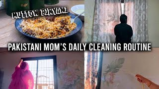 Pakistani Mom’s Daily Cleaning Routine  Mutton Biryani  daily vlog [upl. by Aerdnaxela]