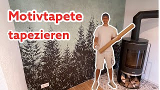 Motivtapete selbst tapezieren DIY VLOG [upl. by Barker123]