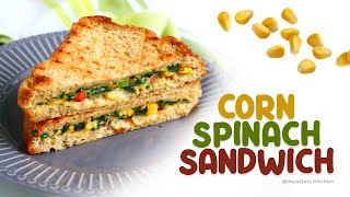 Spinach and corn sandwich  No onion no garlic sandwich recipe [upl. by Cohen]