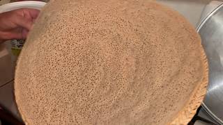 How to make Teff Injera  እንጀራ ጣፍ  Eritrean [upl. by Spector]