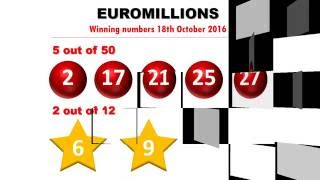 Euromillionen  Euromillions Gewinnzahlen Ziehung Dienstag 18102016  Jackpot geknackt [upl. by Eimor]