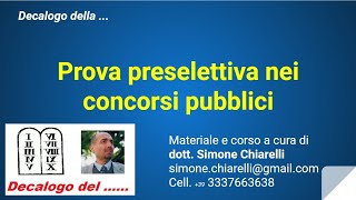 Decalogo della  prova preselettiva dei concorsi pubblici 21022020 [upl. by Maryn]