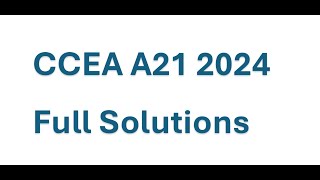 CCEA Alevel Maths A21 2024 Full solutions [upl. by Eugirne]