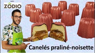 recette CANELES PRALINE NOISETTE CHOCOLAT  praline hazelnut chocolate canelés EN subs [upl. by Ennovart]