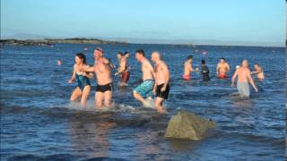 North Berwick Loony Dook in the Firth of Forth on New Years Day [upl. by Adelaja]