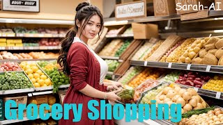 4K Sarah AI Lookbook Effortlessly Chic for Grocery Shopping After Work [upl. by Blaise]