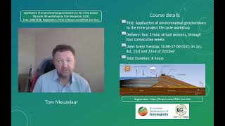 EFGA Presents Application of environmental geochemistry to the mine project life cycle with Tom M [upl. by Goodkin380]