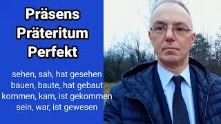 Präteritum Perfekt past present perfect ging ist gegangen sah hat gesehen kaufte musste na [upl. by Elyag]