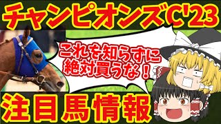 【チャンピオンズカップ】豪華メンバー集結！混戦模様の中光る1頭はコイツだ！！知らないと損をする注目馬の情報！ [upl. by Welcher]