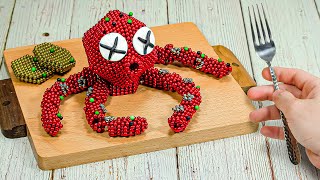 Magnetic Challenge COOK Spanishstyle OCTOPUS With ASMR Magnetic Balls [upl. by Notnilc]