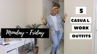 How To Style Jeans For Work  5 Casual Work Outfits [upl. by Changaris]