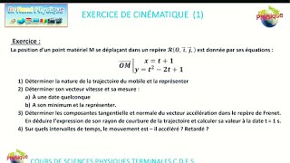 E008 EXERCICE DE CINÉMATIQUE TERMINALES CDE [upl. by Ientruoc268]