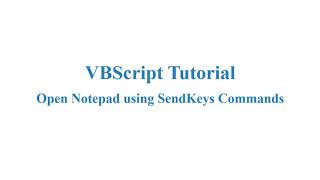 Open Notepad using VBScript  VBScript Lesson 1 [upl. by Nytsuj]