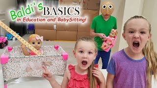 Escape the Babysitter Baldi in Real Life Baldis Basics [upl. by Eiddam]