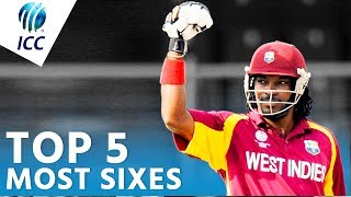 The Most Sixes In World Cup History  Top 5 Archive  ICC Cricket World Cup [upl. by Bryn]