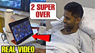 Suryakumar Yadav watching INDvsAFGH match SUPER OVER in hospital bed after his SURGERY [upl. by Arym]