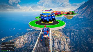 GTA 5 RAGDOLL SHOW SPIDERMAN VS COLOR MINIONS FALLS amp FAILS LIVE GTA V 13 gta shortsfeed [upl. by Lletnahs]