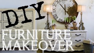 How to White Wash Furniture using Chalk Paint DIY Restoration Hardware Look [upl. by Treacy]