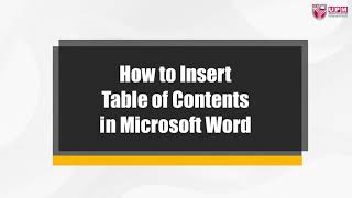 How to Insert Table of Contents in Microsoft Word [upl. by Elset]