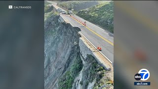 Part of famed Big Sur highway crumbles into the ocean [upl. by Yentyrb]