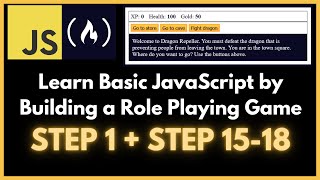 freeCodeCamp  Learn Basic JavaScript by Building a Role Playing Game  step 1 and step 15  18 [upl. by Derej249]