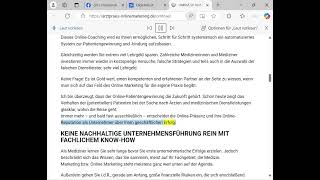 Online Marketing für niedergelassene Ärzte Was macht eine äußerst profitable ArztWebsite aus [upl. by Shreeves]