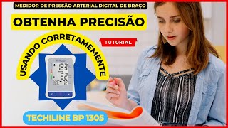 COMO USAR CORRETAMENTE MEDIDOR DE PRESSÃO ARTERIAL DIGITAL TECHILINE BP1305  marciosphygmus [upl. by Shirline]