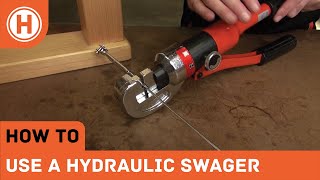 How To Use a Hydraulic Swage Tool To Crimp Stainless Wire Balustrade Fittings  HAMMERSMITH [upl. by Kentigera]