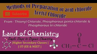 Methods of Preparation of Acyl Halide  Acetyl Chloride from Acetic Acid  SOCl2 PCl5  PCl3 [upl. by Ennairac]