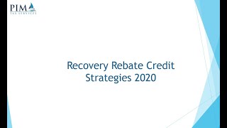 Recovery Rebate Credit Strategies [upl. by Inaoj]