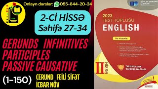 DİM YENİ 2Cİ HİSSƏ TEST TOPLUSU 2023 İNGİLİS DİLİ  GERUNDS INFINITIVES PRESENT PARTICIPLES 1150 [upl. by Bucella382]