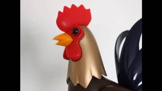 Sold MOTION Alarm Clock Vintage ANIMATED SOUND Rare Rooster CROWS Collectors Item [upl. by Ynabe]