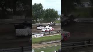 Car Roll Over 3 Carroll Co Figure 8 Race Stock FWD race from 7624 carrollover thehootster [upl. by Enyahc]