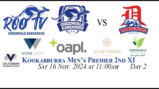 Kookabburra Men’s Premier Seconds Two Day Rd 4 Greenvale Kangaroos 2nd XI vs Dandenong 2nd XI [upl. by Iznil]