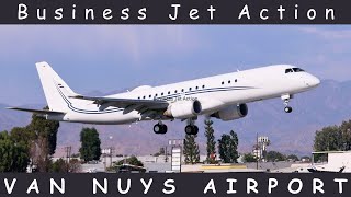 Van Nuys PRIVATE JET Plane Spotting  With ATC [upl. by Ardien]