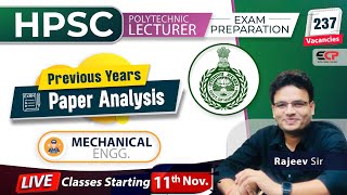 Previous papers analysis of HPSC Mechanical Lecturer amp Assistant Engineer screening test prelims [upl. by Adnima]