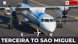 Terceira Lajes Airport to Ponta Delgada Sao Miguel Island with Sata Air Azores Airlines [upl. by Nyletak]